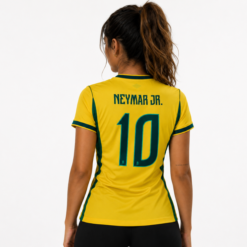 Camisa Brasil Feminina 2026 Copa do Mundo I Torcedor Masculina #NEYMAR JR - 10