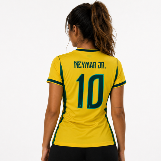 Camisa Brasil Feminina 2026 Copa do Mundo I Torcedor Masculina #NEYMAR JR - 10