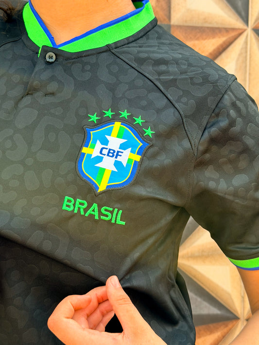 Camisa Feminina Brasil 2022 Onça Preta