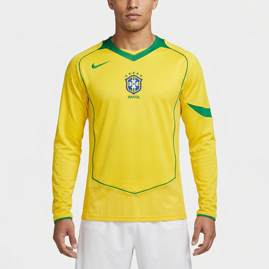 Camisa Retrô Brasil 2004 I Manga longa