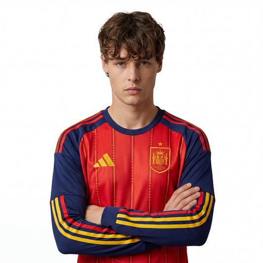 Camisa Espanha 2026 I Manga Longa Copa do Mundo
